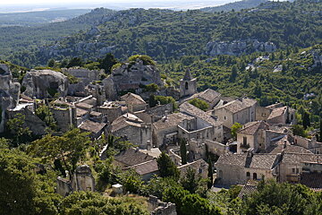 roof tops in a village in provence